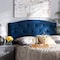 Baxton Studio Leone ModernNavy Blue Velvet Upholstered Headboard-Full 198-12419-ZORO - alternate 1